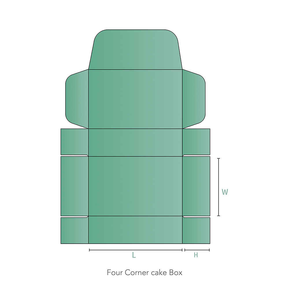 custom Four Corner Cake Box