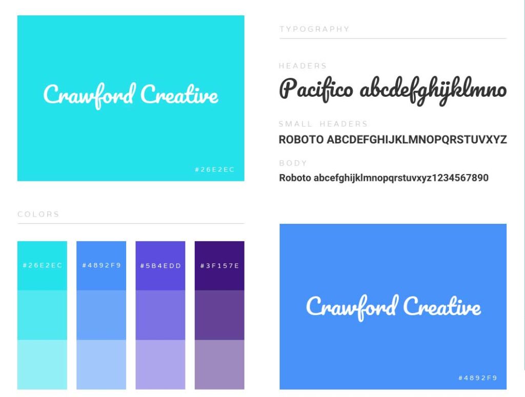 colors, typography, and imagery
